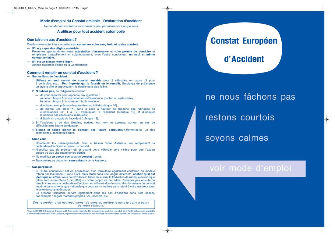Constat Amiable Auto PDF, PDF, Véhicules